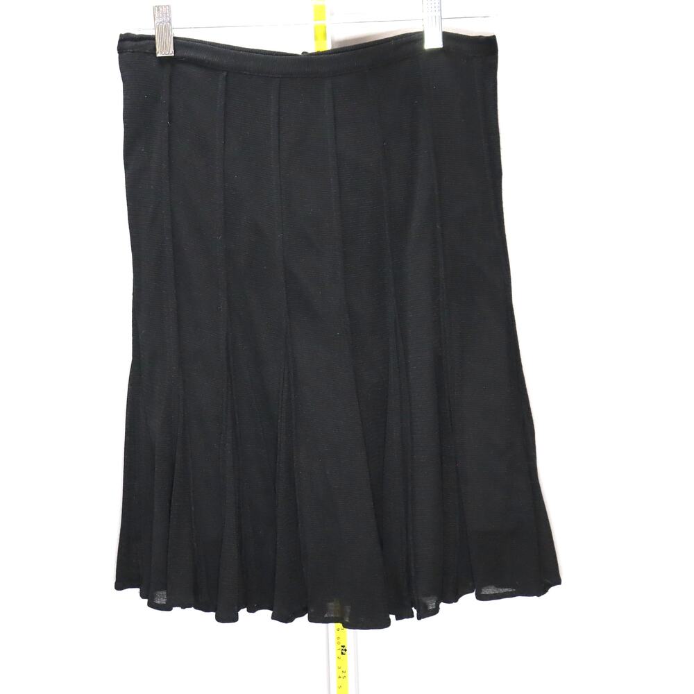 Charles Chang-Lima Black Pleated A-Line Skirt Size‎ 8